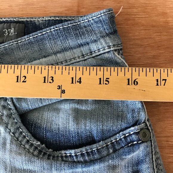 BKE Jake Straight Leg Jeans Men 32x33 Blue Low Rise Stretch Thick Stitch 18028 - Picture 11 of 14